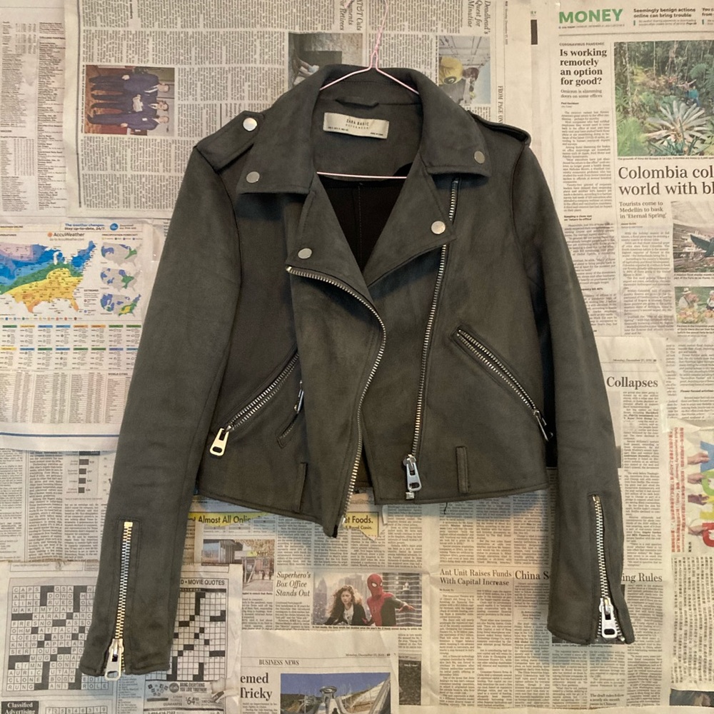 Cropped moto style jacket